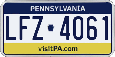 PA license plate LFZ4061
