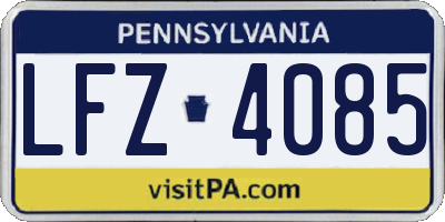 PA license plate LFZ4085
