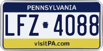 PA license plate LFZ4088