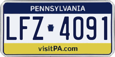 PA license plate LFZ4091