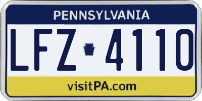PA license plate LFZ4110