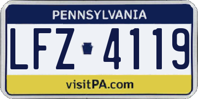 PA license plate LFZ4119