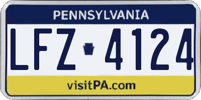 PA license plate LFZ4124