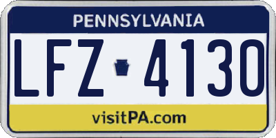 PA license plate LFZ4130