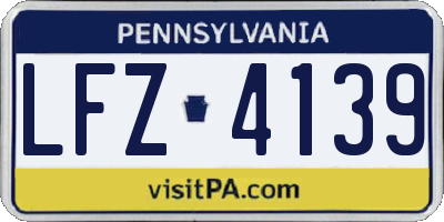 PA license plate LFZ4139