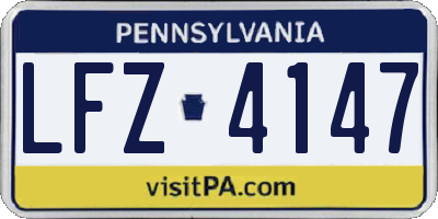 PA license plate LFZ4147