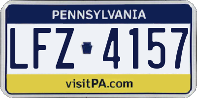 PA license plate LFZ4157