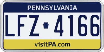 PA license plate LFZ4166