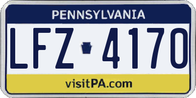 PA license plate LFZ4170