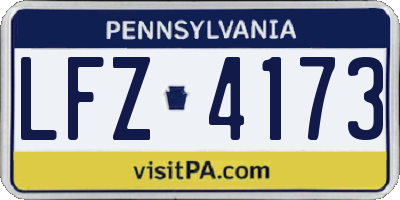 PA license plate LFZ4173