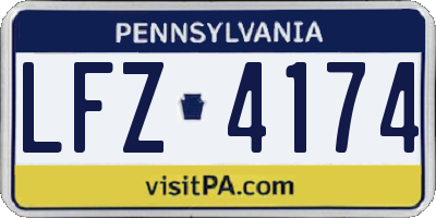 PA license plate LFZ4174
