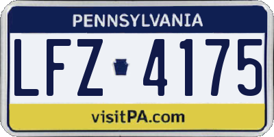 PA license plate LFZ4175