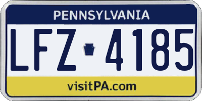 PA license plate LFZ4185
