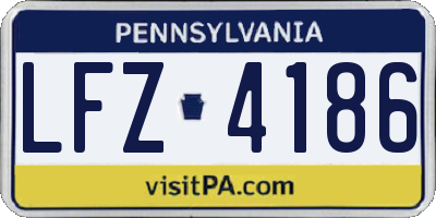 PA license plate LFZ4186
