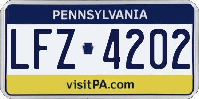 PA license plate LFZ4202