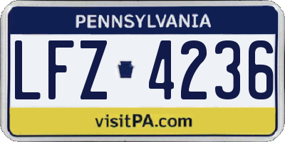 PA license plate LFZ4236