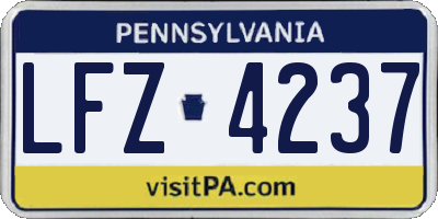 PA license plate LFZ4237