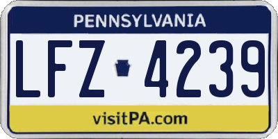 PA license plate LFZ4239