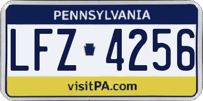 PA license plate LFZ4256