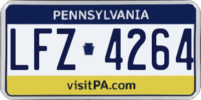 PA license plate LFZ4264