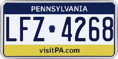 PA license plate LFZ4268