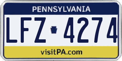 PA license plate LFZ4274