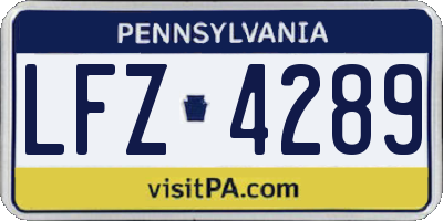 PA license plate LFZ4289