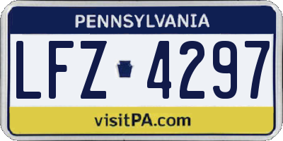 PA license plate LFZ4297
