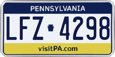 PA license plate LFZ4298