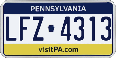 PA license plate LFZ4313