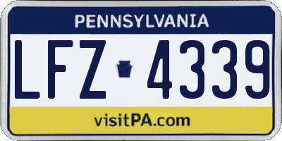 PA license plate LFZ4339