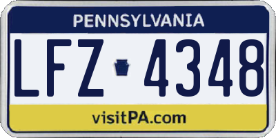 PA license plate LFZ4348