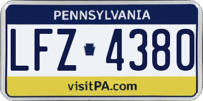 PA license plate LFZ4380