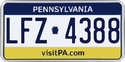 PA license plate LFZ4388