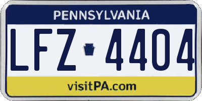 PA license plate LFZ4404
