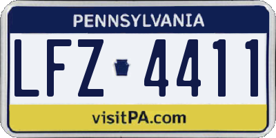 PA license plate LFZ4411