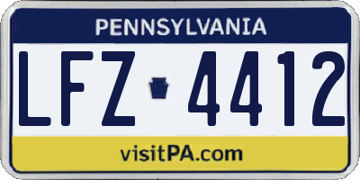 PA license plate LFZ4412