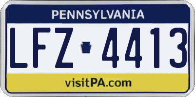 PA license plate LFZ4413