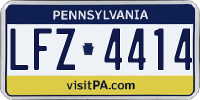 PA license plate LFZ4414