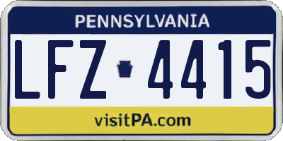 PA license plate LFZ4415