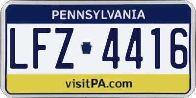 PA license plate LFZ4416