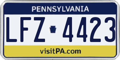 PA license plate LFZ4423