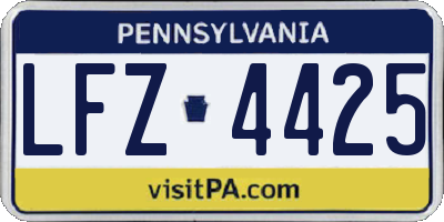 PA license plate LFZ4425