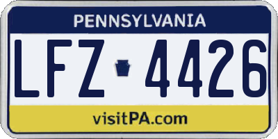PA license plate LFZ4426