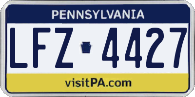 PA license plate LFZ4427