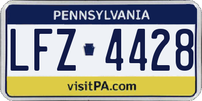 PA license plate LFZ4428