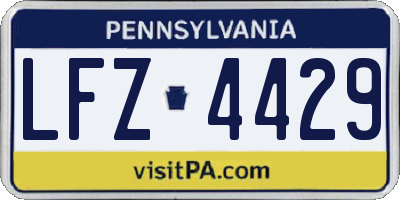 PA license plate LFZ4429