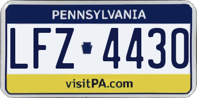 PA license plate LFZ4430