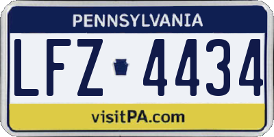 PA license plate LFZ4434