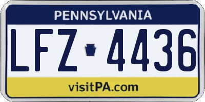 PA license plate LFZ4436